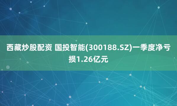 西藏炒股配资 国投智能(300188.SZ)一季度净亏损1.26亿元