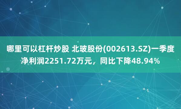 哪里可以杠杆炒股 北玻股份(002613.SZ)一季度净利润2251.72万元，同比下降48.94%