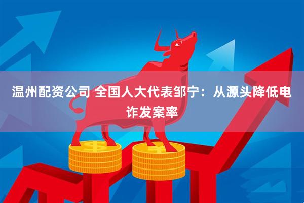 温州配资公司 全国人大代表邹宁：从源头降低电诈发案率